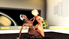 Hot blonde gets fucked by 3d alien dickgirl in space sation