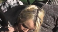 Athletic blonde teen fully enjoys a hard drilling on the golf course