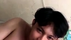 Amateur twink in shower masturbating