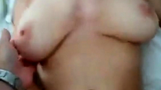 fucking bushy cunt of girl with large floppy tits