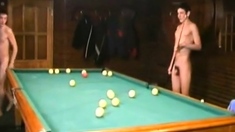 Russian Soldiers Play Pool in Nude