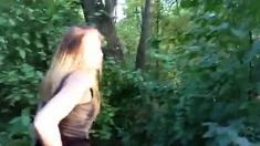 Girl Walks In The Park With Naked Booty