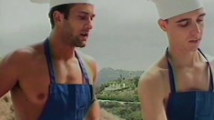 Two gay hunks want cock more than the BBQ and drill some tight ass